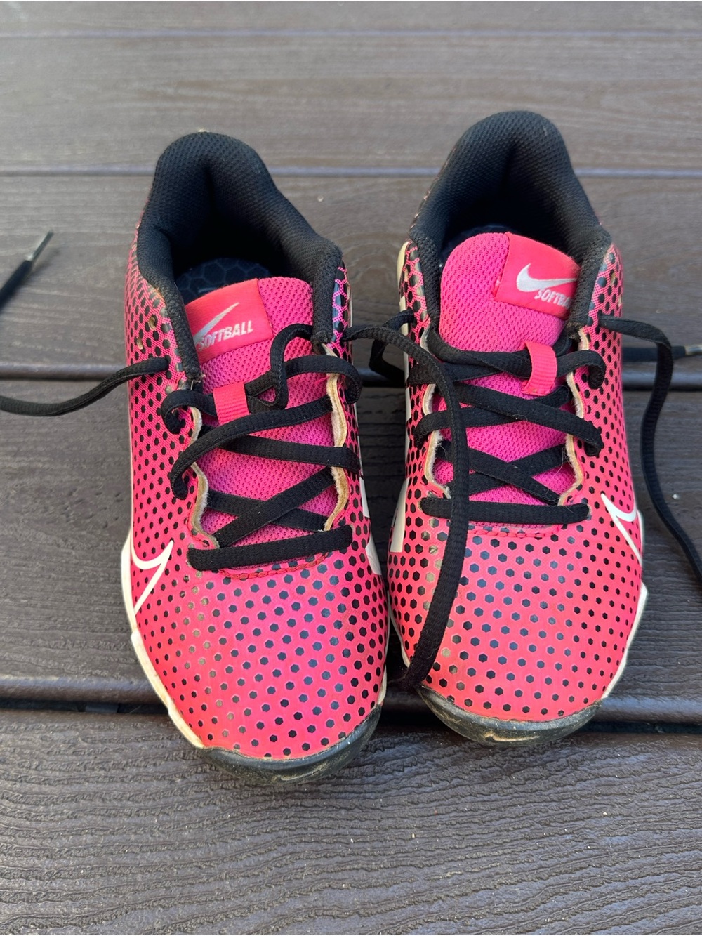 Nike Kids Pink and Black Softball Cleats